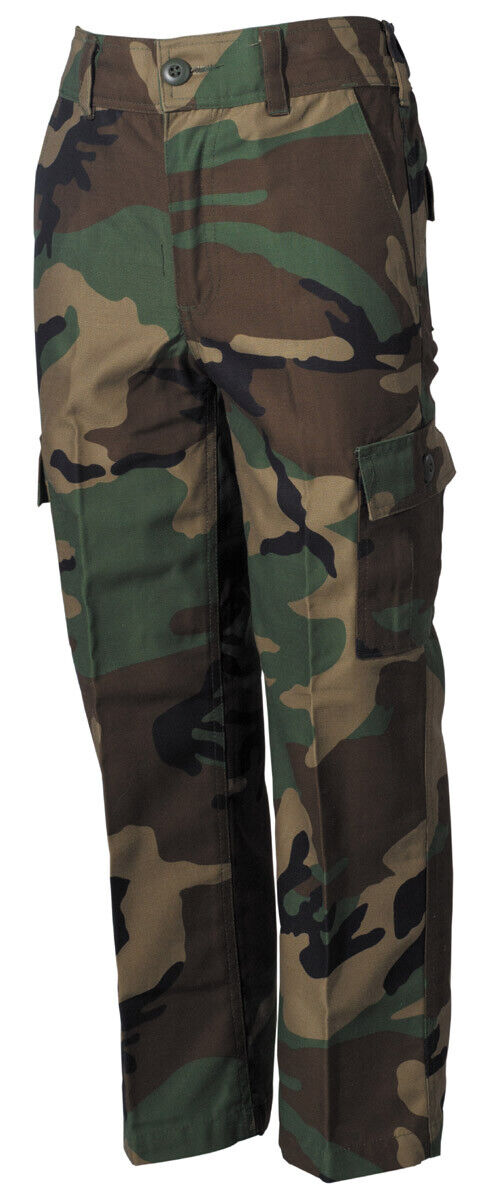 US Army BDU Pants for Kids Military Style Trousers Woodland