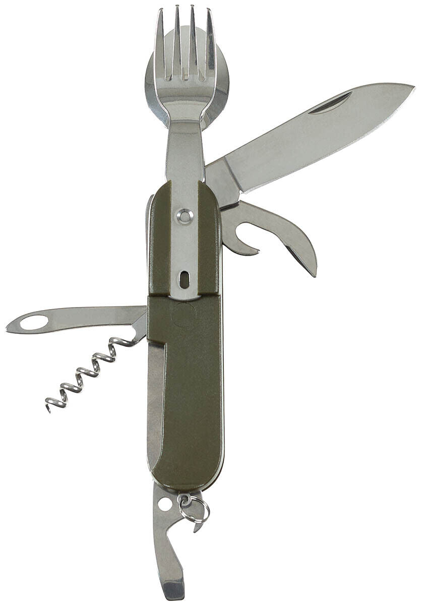 MFH Pocket Knife Green Fork and Spoon