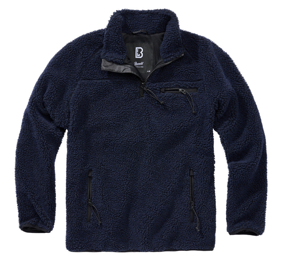 Brandit Teddy Fleece Troyer Jacket Breathable Lining Hiking Army Navy