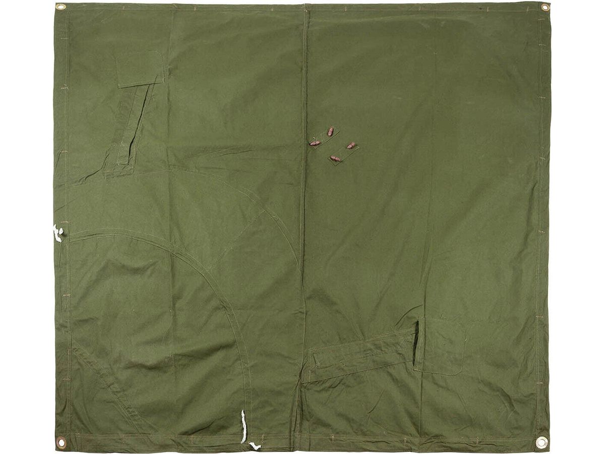 Original Romanian Army Military Tent Tarpaulin OD Green 180x180cm Used