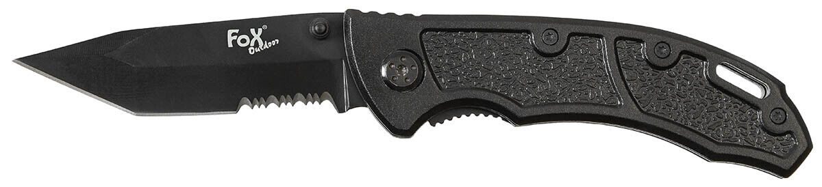 Outdoor Hunting Camping Jack Knife Compact One-Handed Black Metal Handle