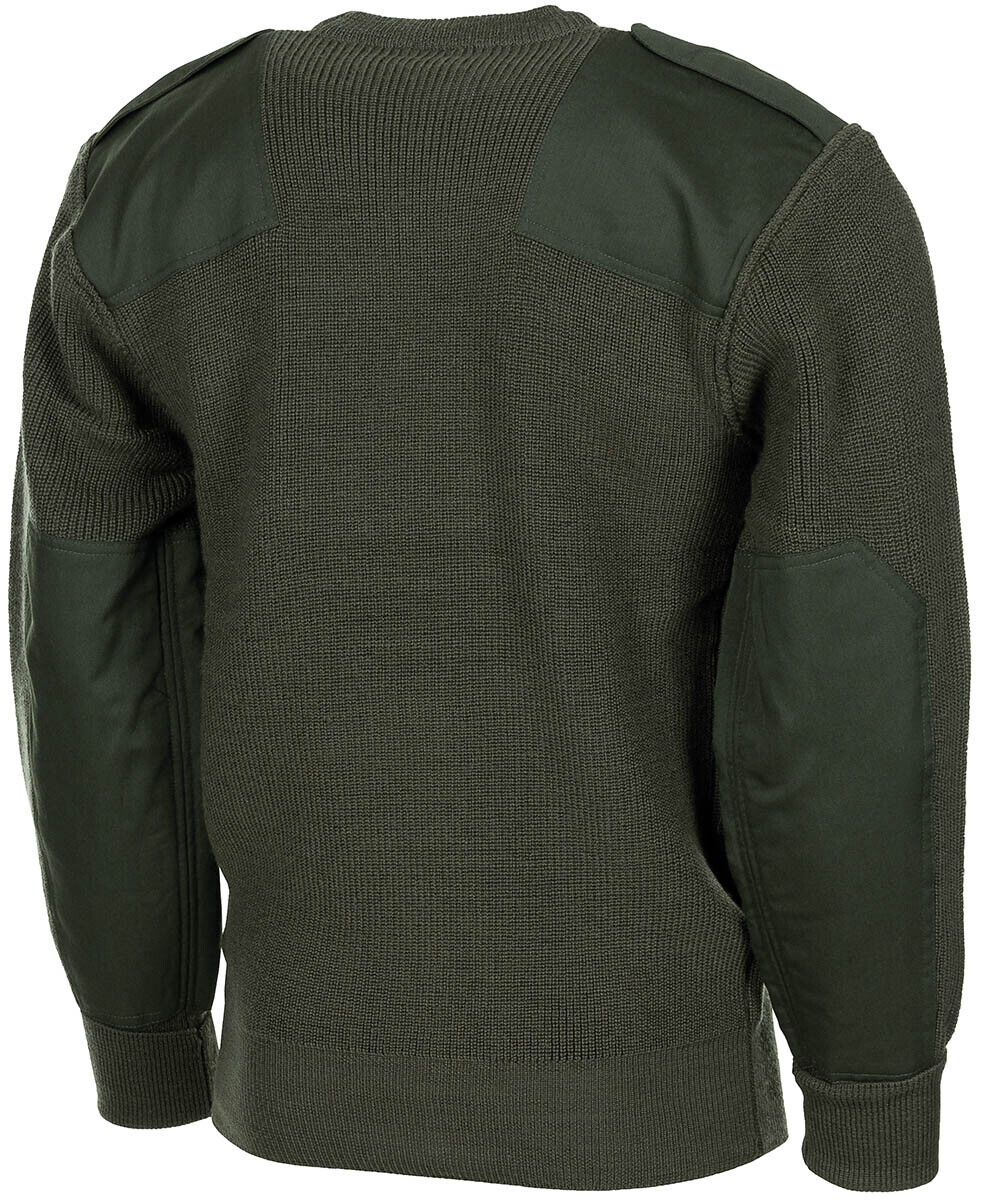BW German Army Military Sweater Pullover With Chest Pocket Wool-80%OD green