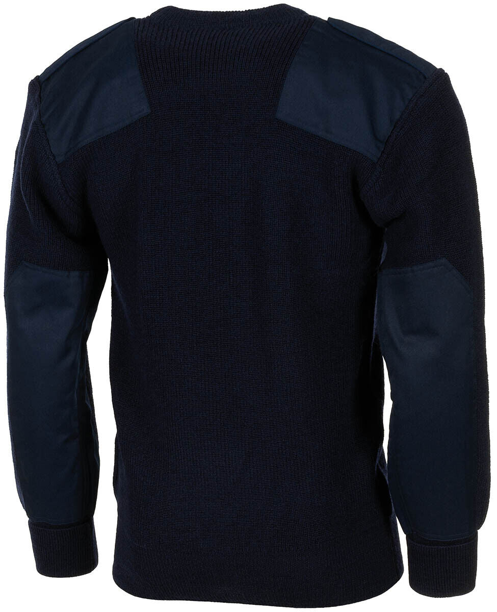 BW German Army Military Sweater Pullover With Chest Pocket Wool-80% Blue