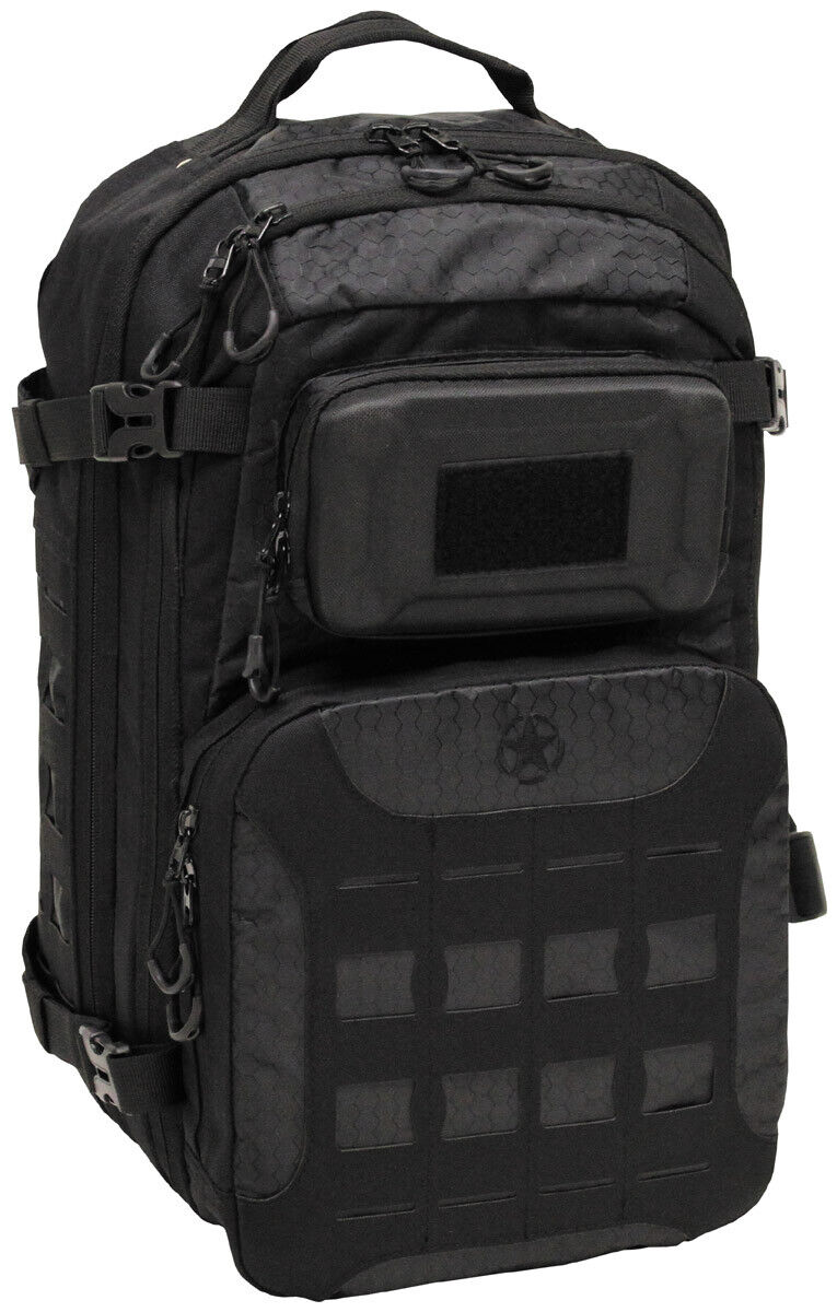 Black Backpack Operation Adjustable Straps Padded Back Large Compartment