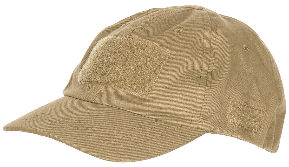 US Army Military Field Outdoor Operations Cap With Loop Panels Coyote tan