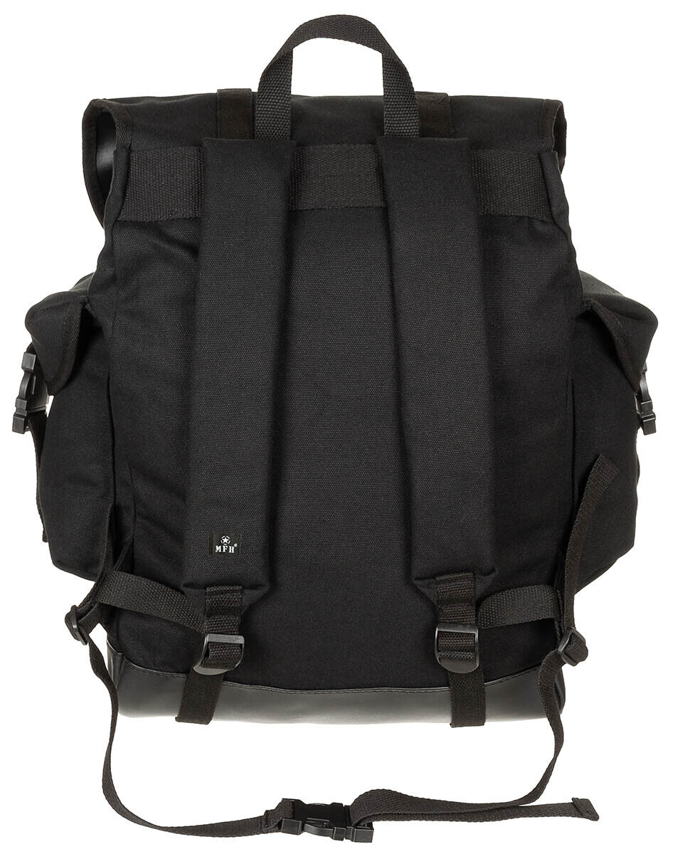 Bundeswehr Mountain Backpack Black New Model Padded Straps Detachable Strap