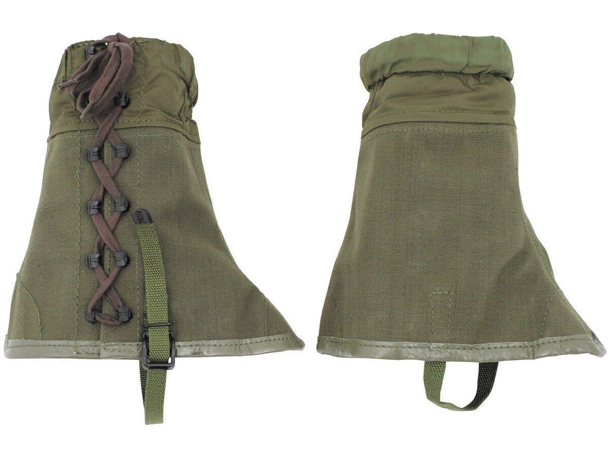 Original Vintage Italian Army Winter Gaiters OD Green Canvas