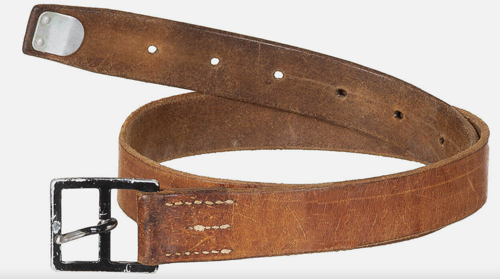 Original Swiss Army Military Field Vintage Belt Leather Brown 33mm Unisex