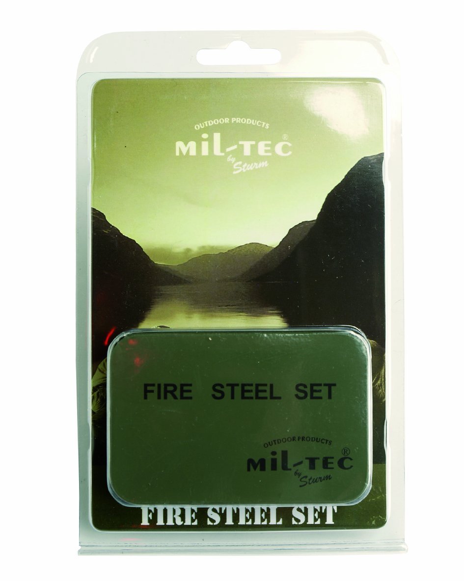 Mil-Tec Firesteel Set with Box Olive