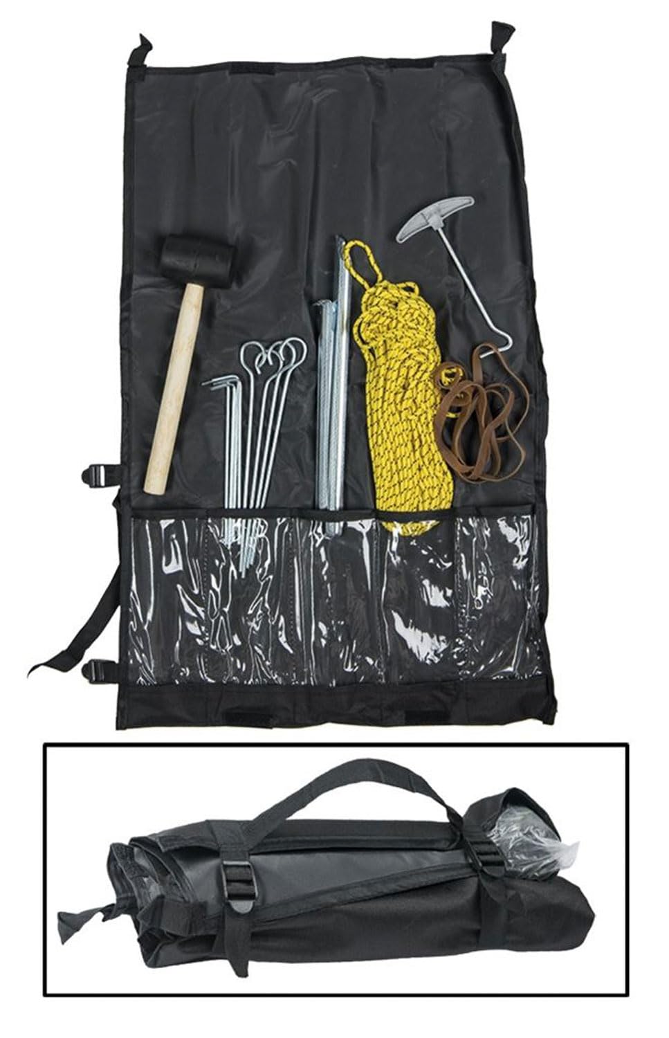 Mil-Tec Tent Set with Rubber Hammer, Pegs & Storage Bag