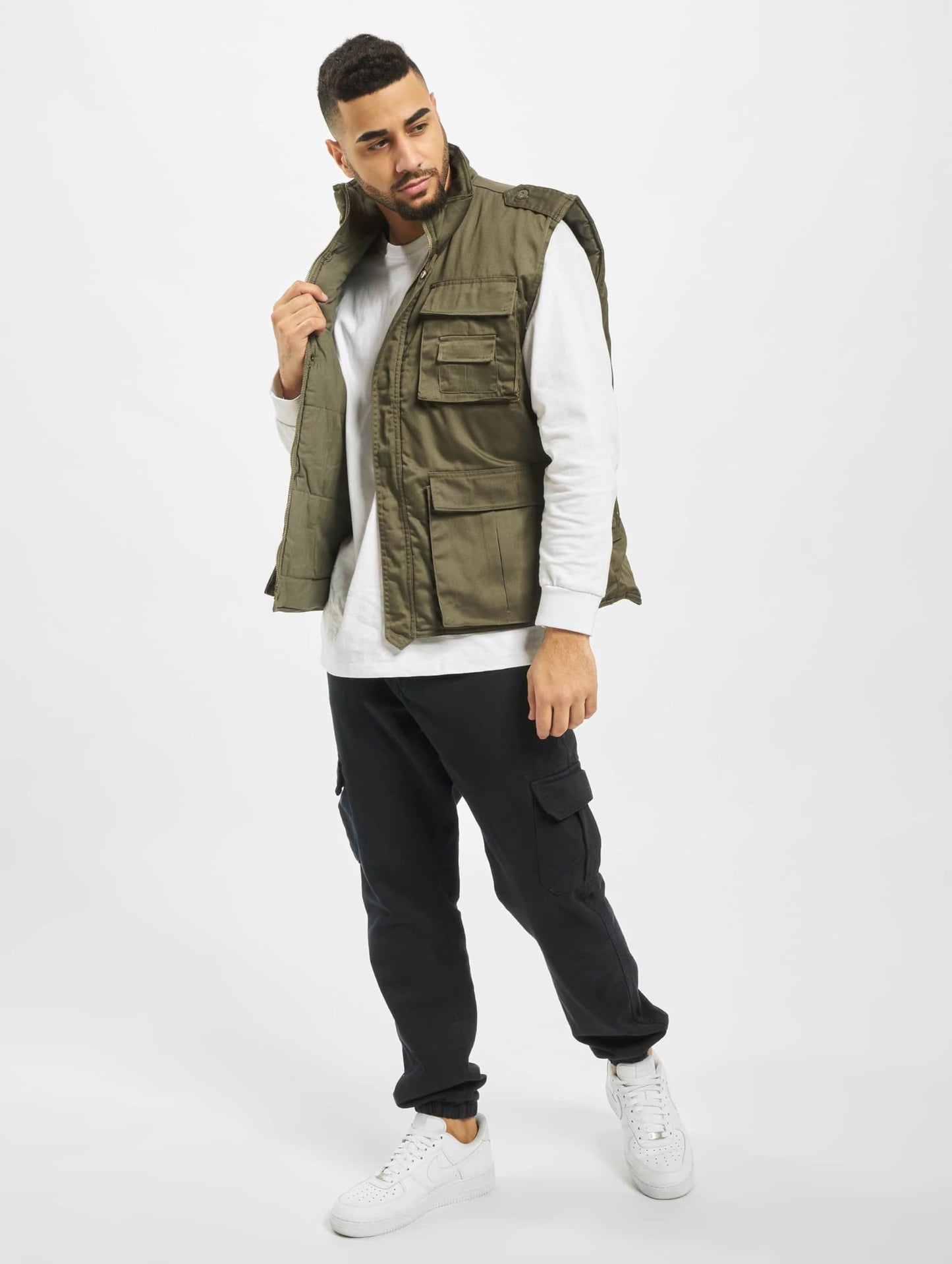 Brandit Ranger Vest – Olive Green Outdoor Multi-Pocket Utility Vest, Size 5XL