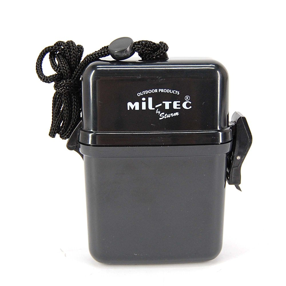 Mil-Tec Waterproof Box with Neck Strap Black