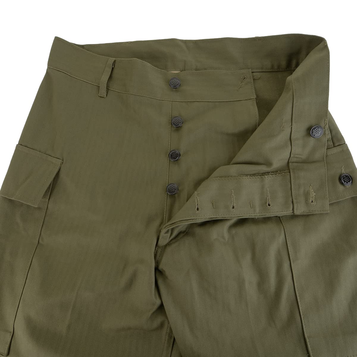 US HBT OD7 Trousers โ Olive Drab Reproduction Military Pants, 100% Cotton
