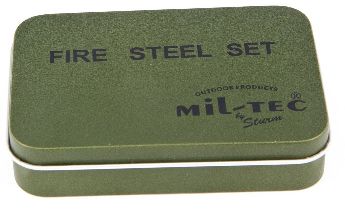 Mil-Tec Firesteel Set with Box Olive