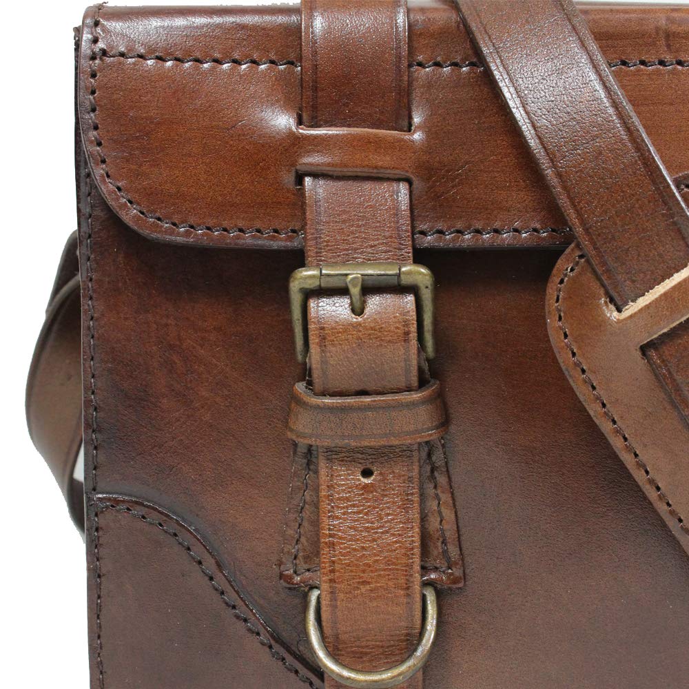 Mil-Tec Leather Belt with Strap Brown