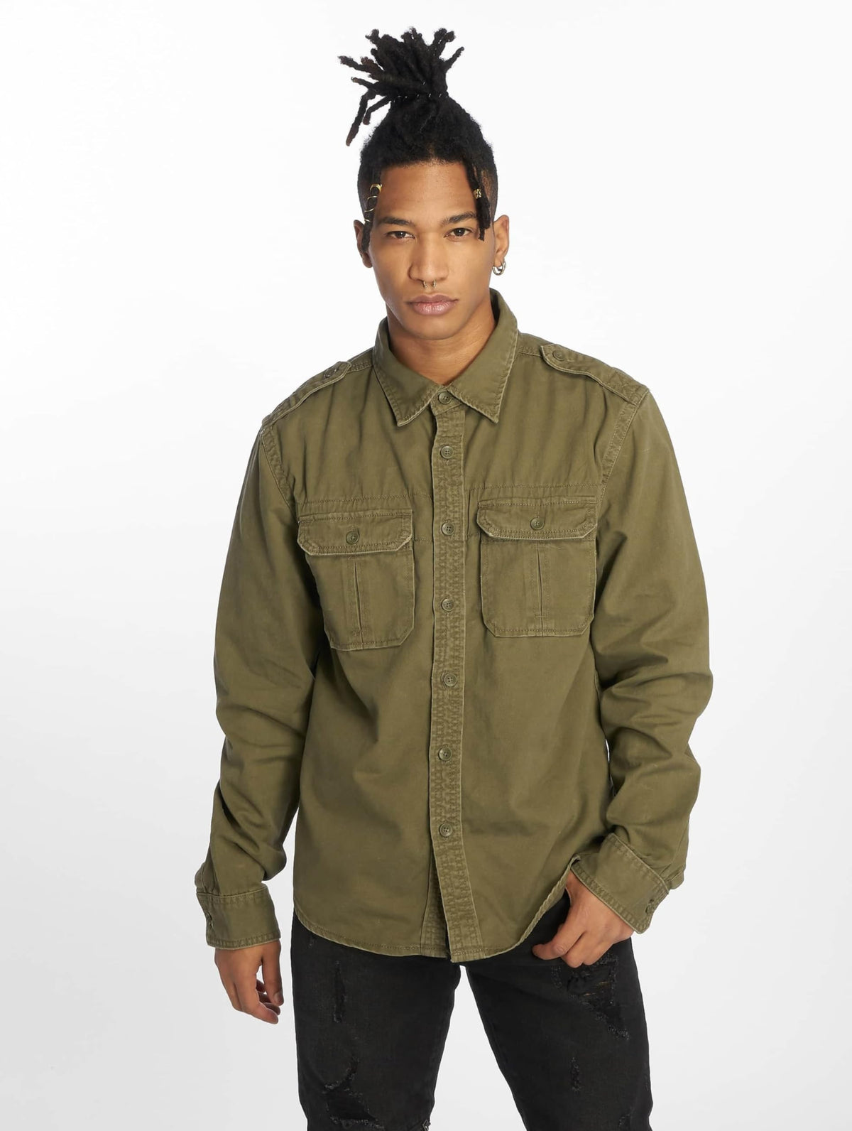 Brandit Vintage Shirt Long Sleeve Olive
