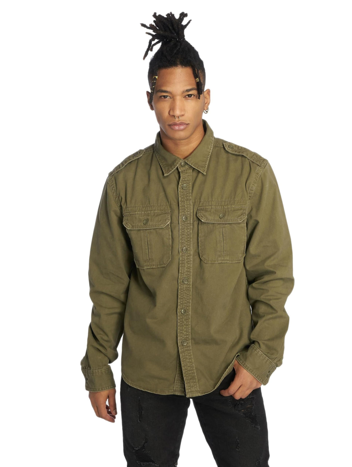 Brandit Vintage Shirt Long Sleeve Olive
