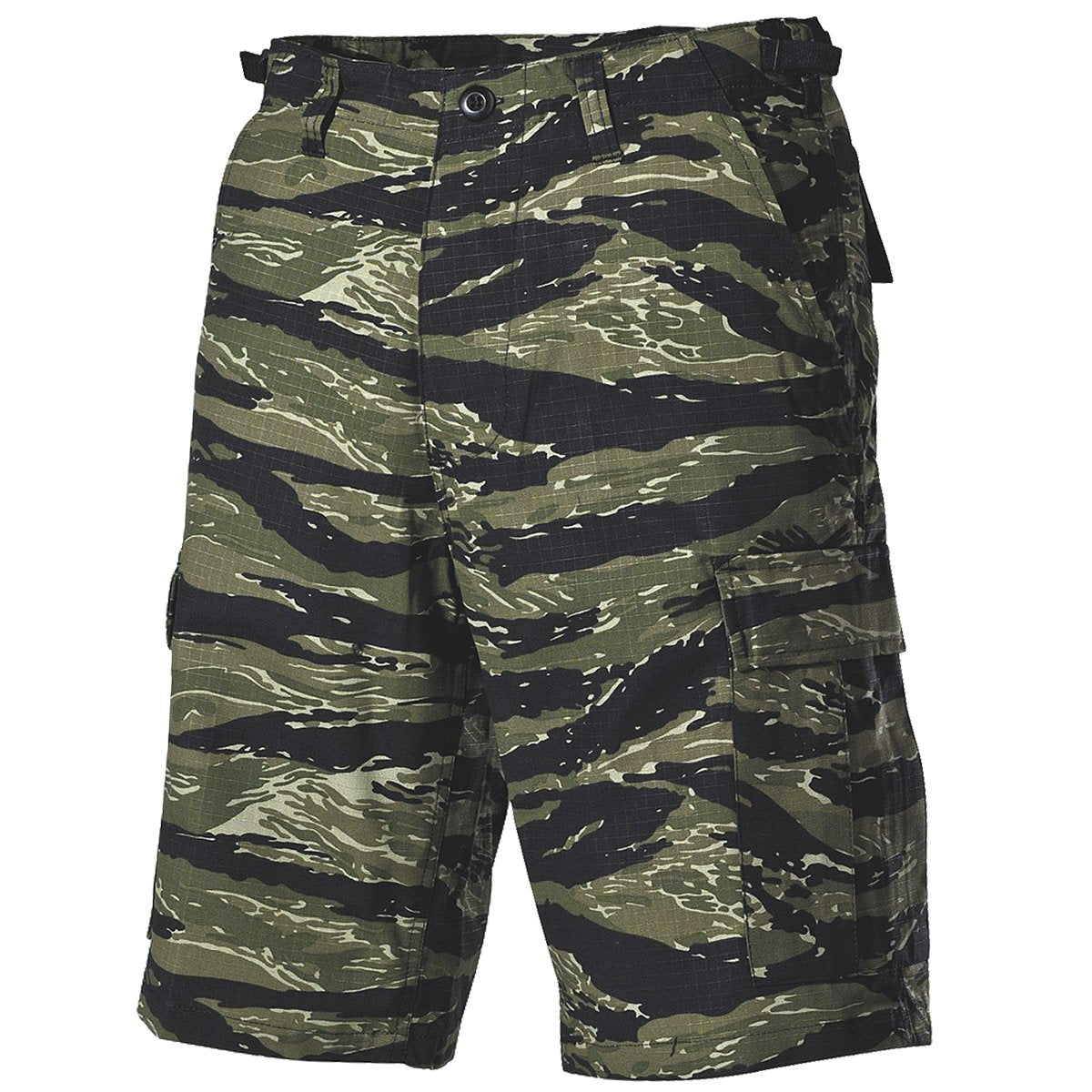 MFH Men's US BDU Bermuda Shorts Ripstop Tiger Stripe Size S