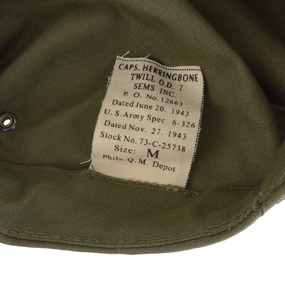 US HBT OD7 Cap โ Olive Drab Reproduction Military Hat, 100% Cotton