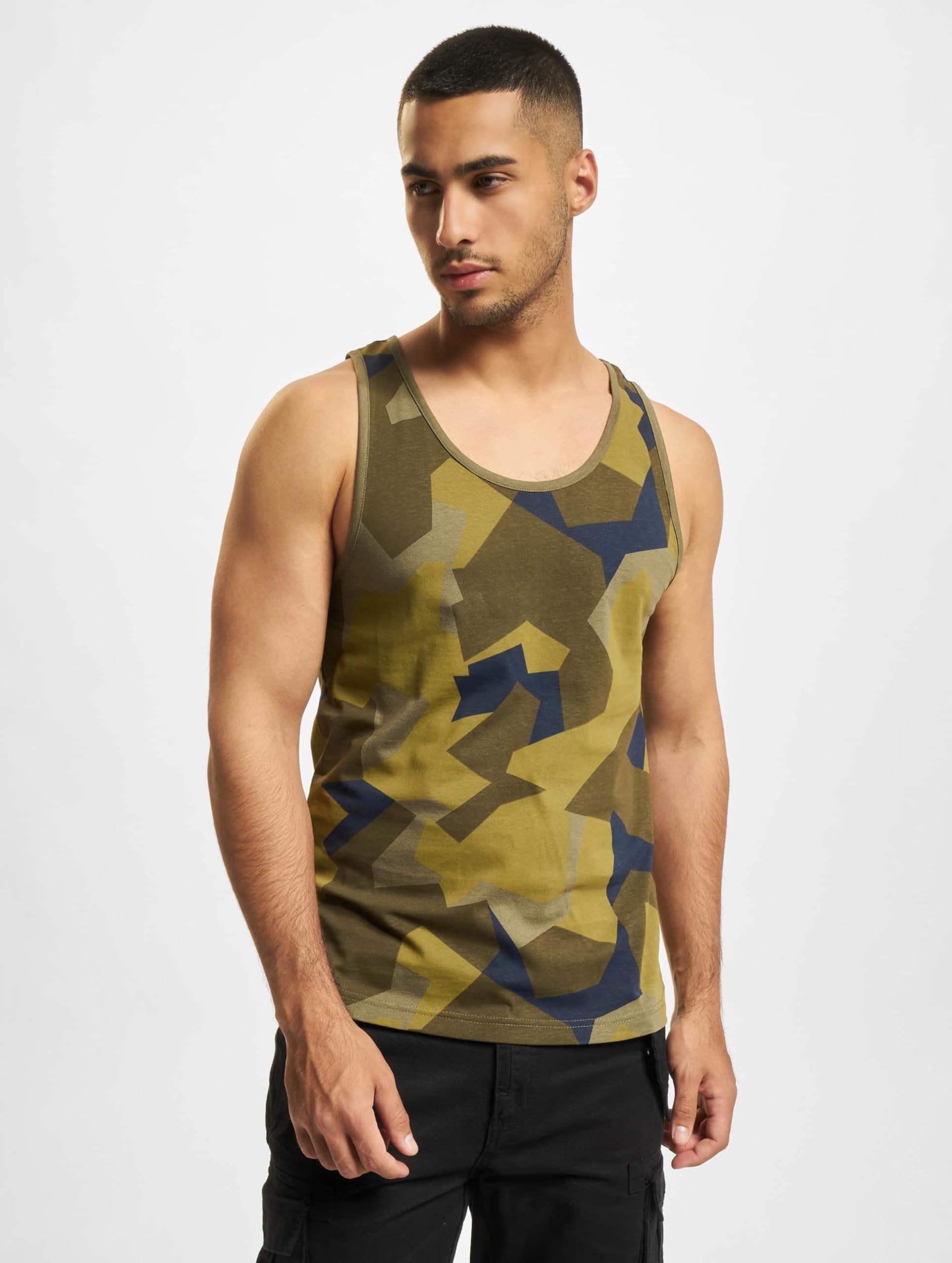 Brandit Men’s Swedish Camo Cotton Tank Top M | Casual & Training Wear