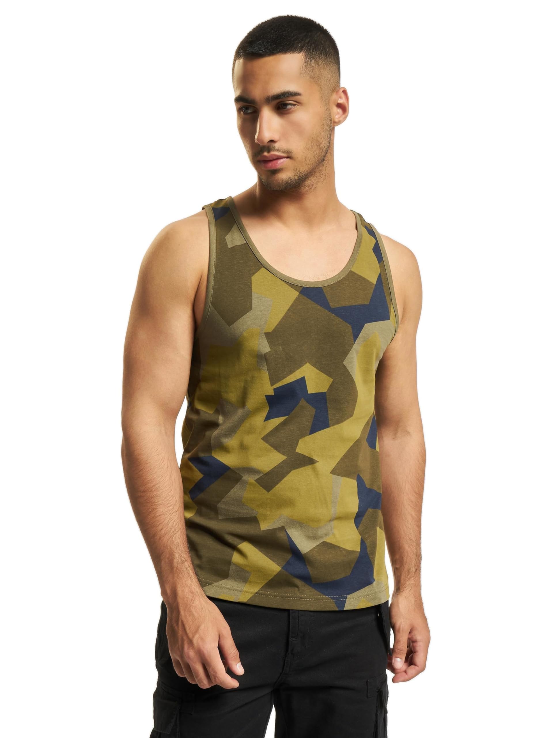 Brandit Men’s Swedish Camo Cotton Tank Top L | Casual & Training Wear