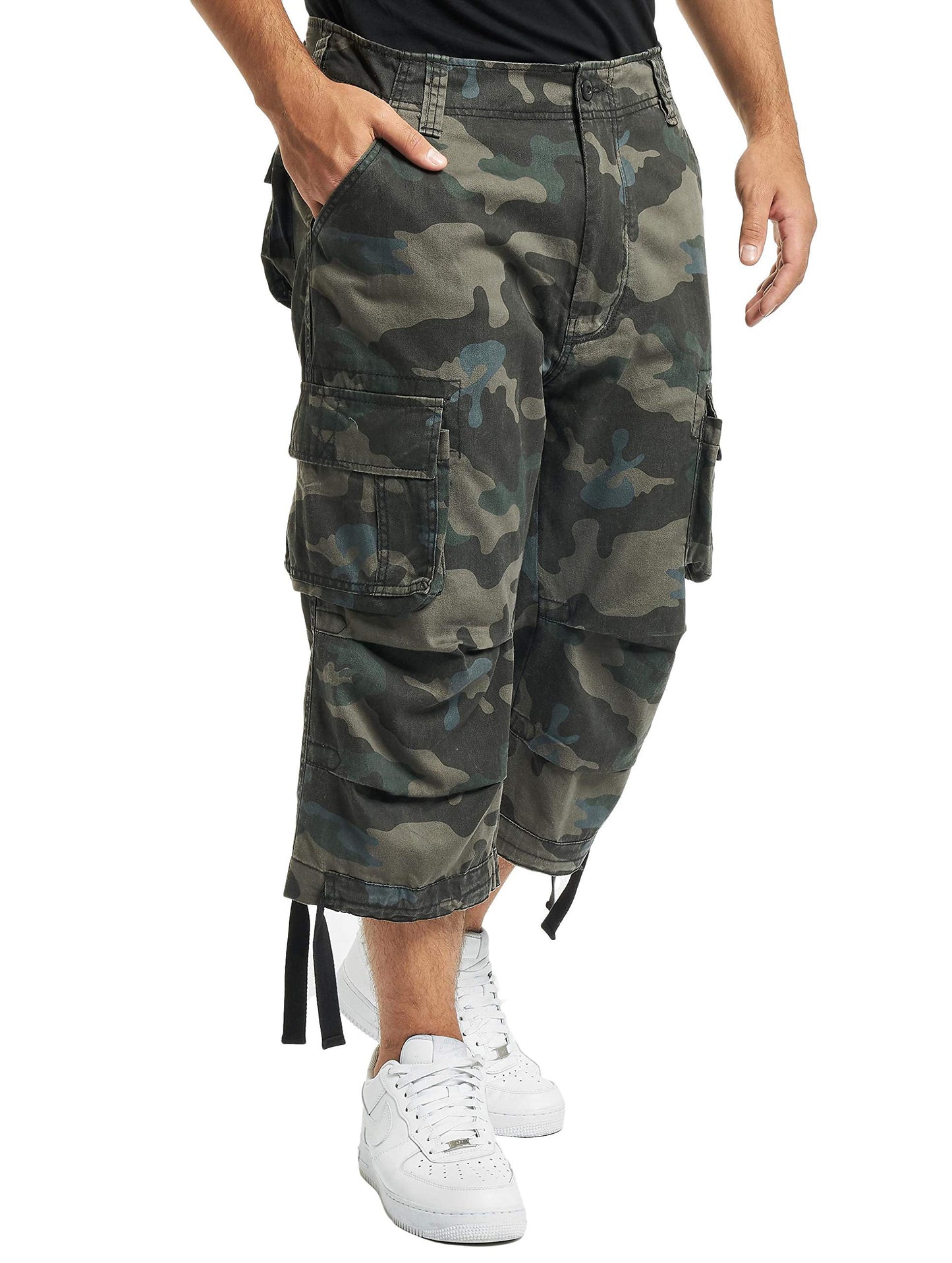 Brandit Men’s Urban Legend 3/4 Shorts Olive – Vintage Military Cargo Shorts