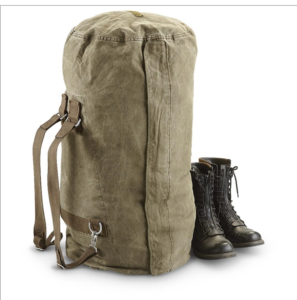 German Army Large Duffle Bag with Double Strap and Lock