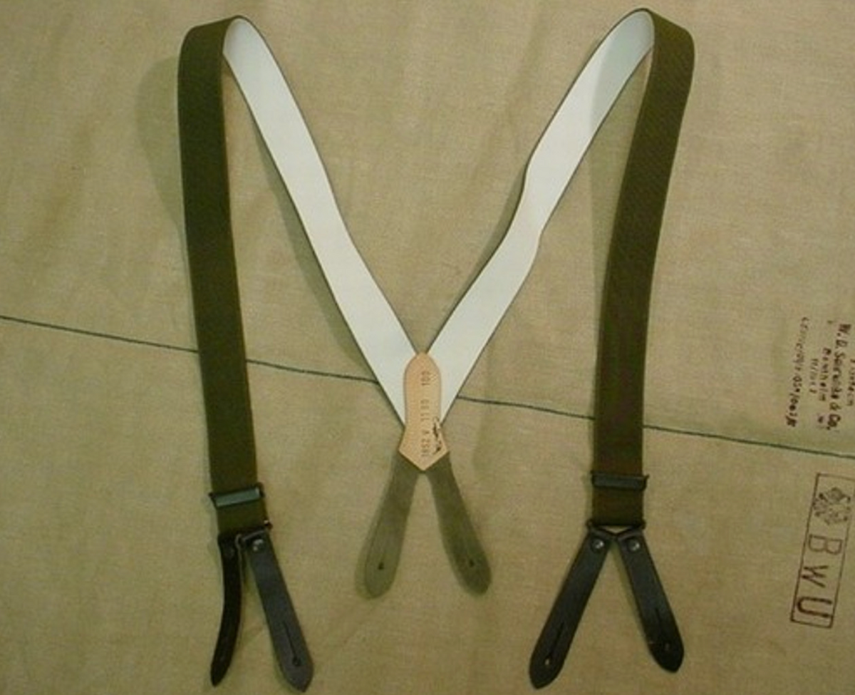 Original German Army Suspenders Green – Used
