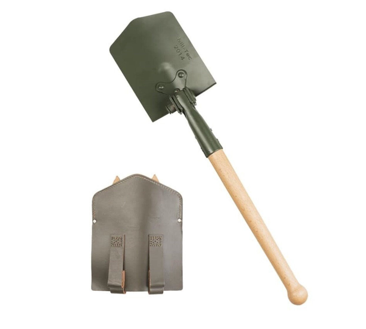 Original German Army Germ.folding Shovel New with Leather Pouch – Used