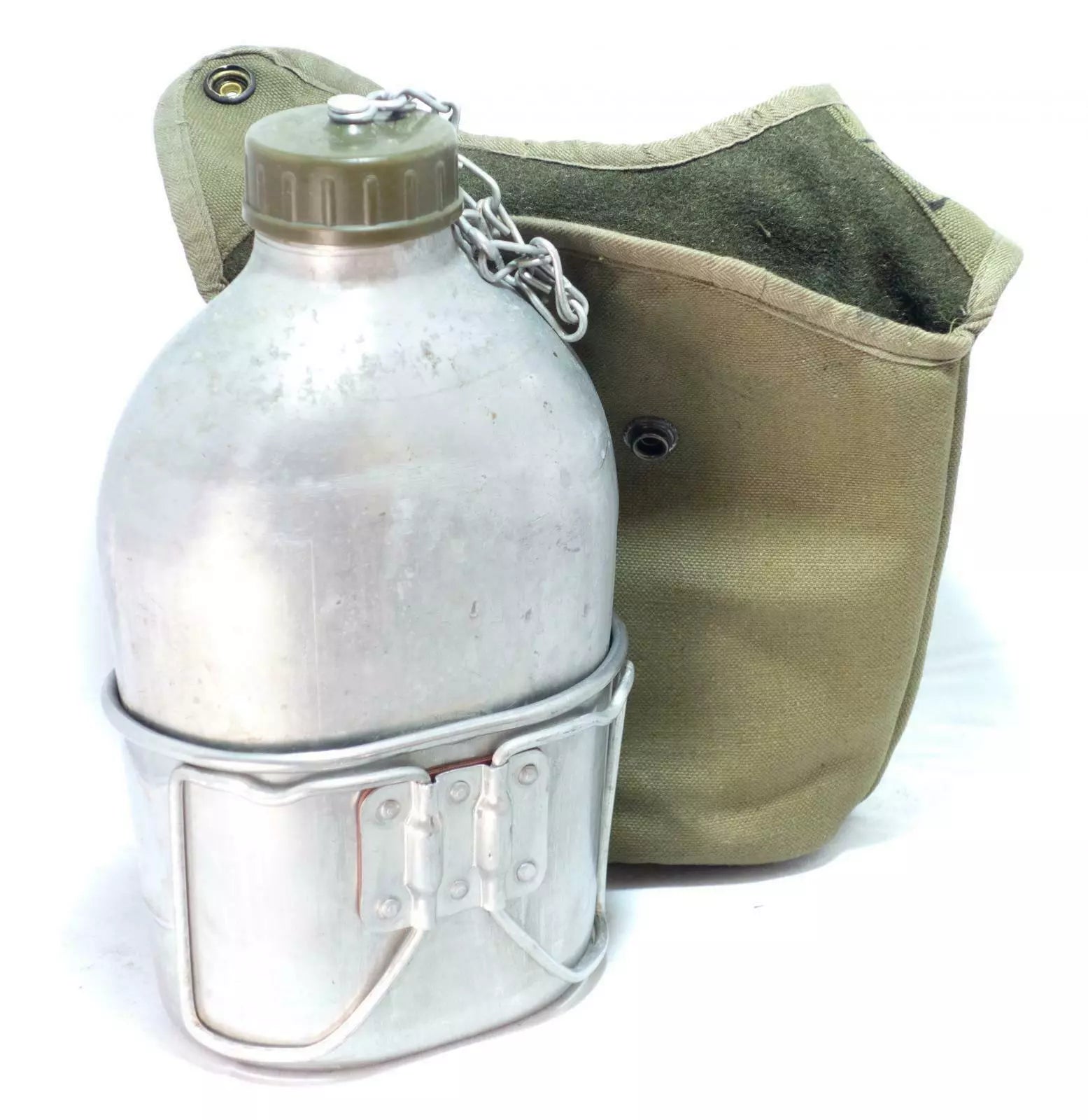 Original French Army Alu Canteen with Cup and Cover – Used