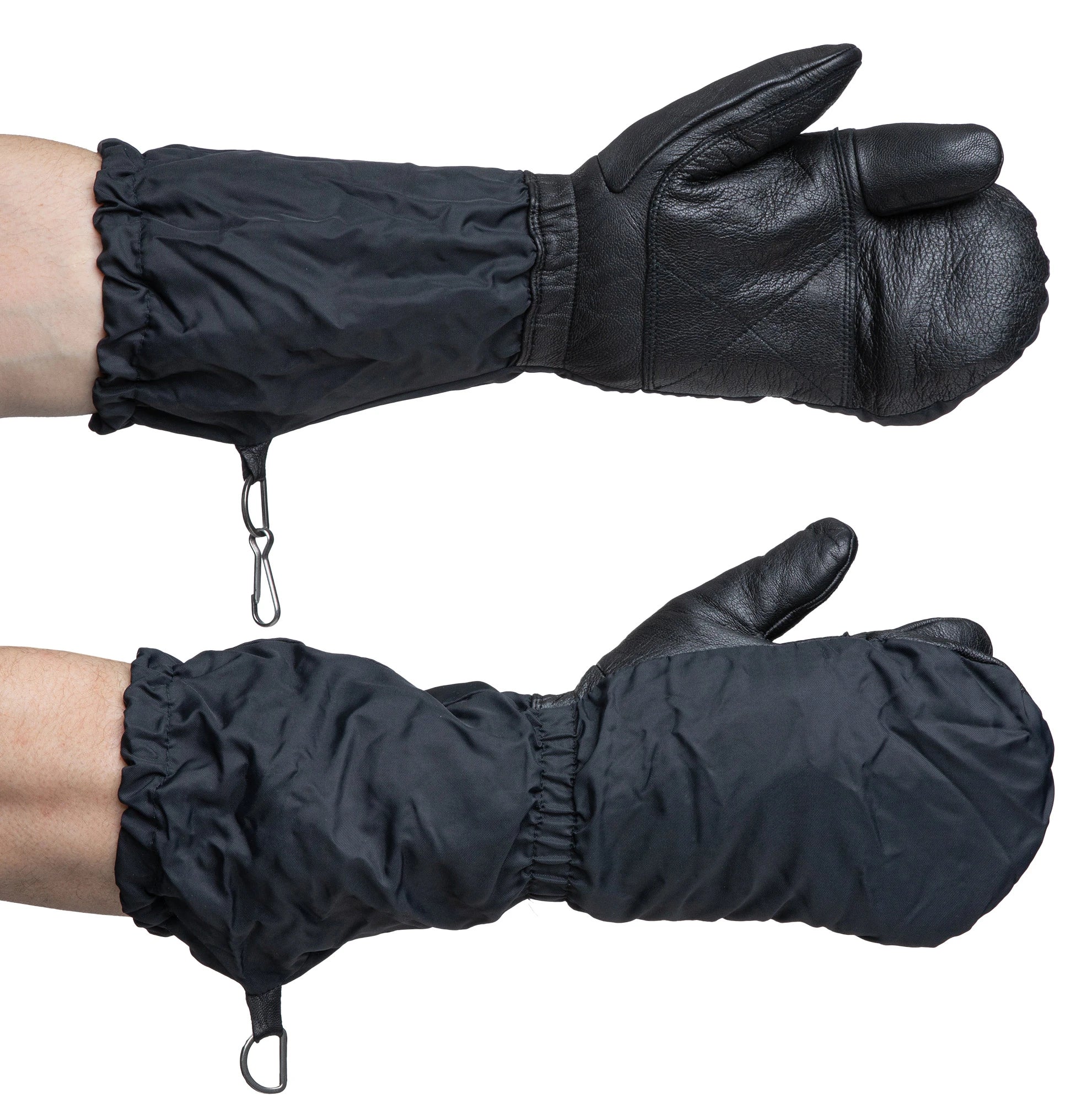 Original Swiss Army Ch Mittens 3 Finger Lined Black – Used