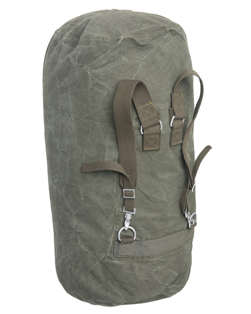 German Army Duffle Bag with Straps - Vintage Military Surplus Spacious Used