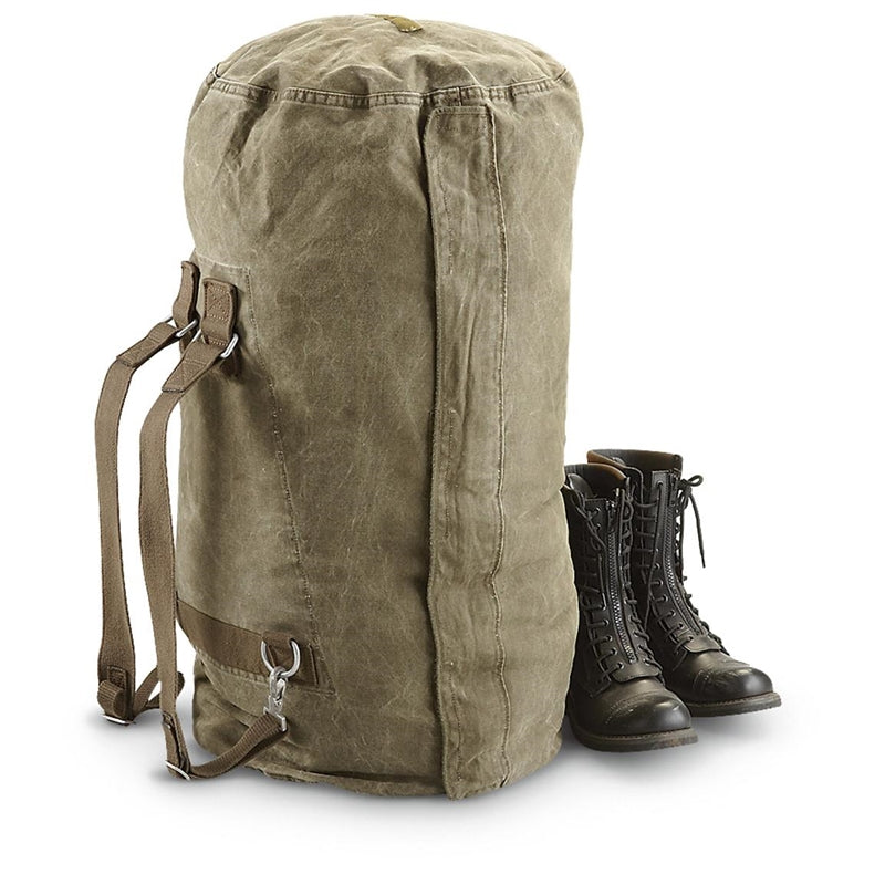 Original German Army Duffle Bag with Straps – Used