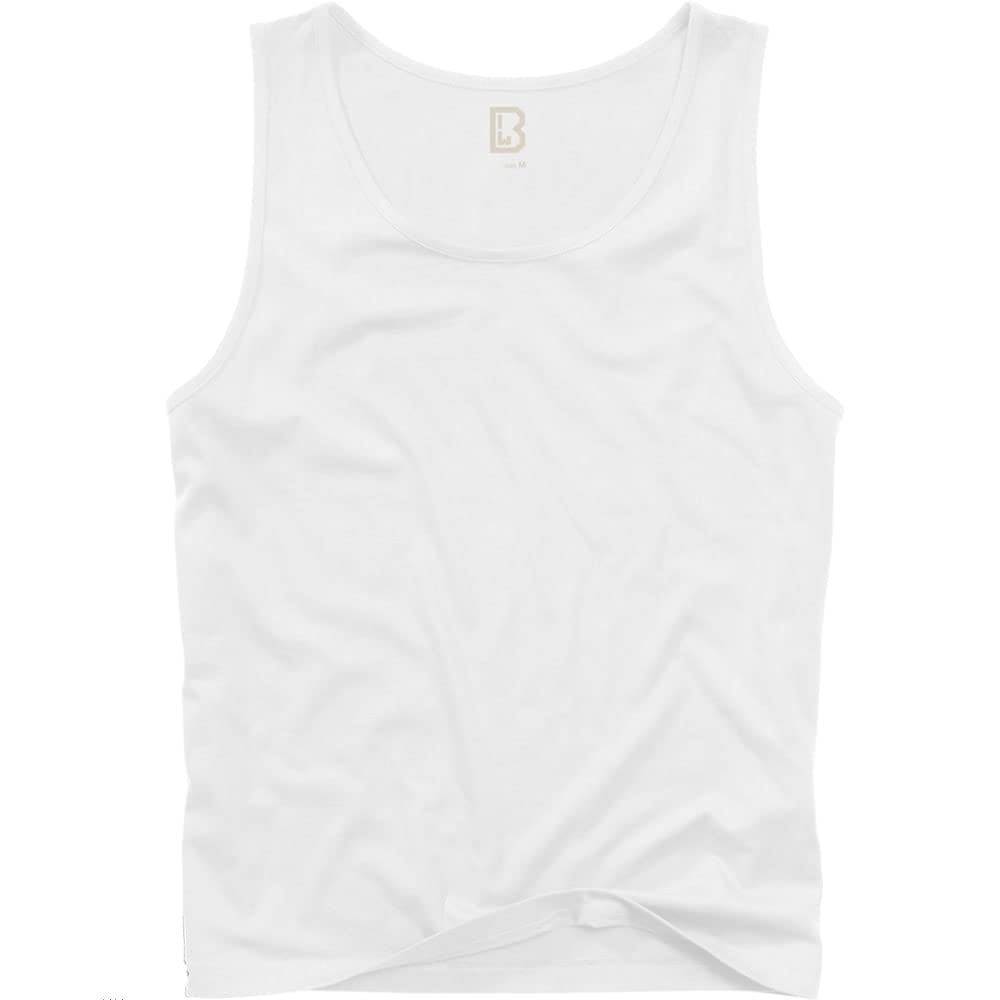 Brandit Men’s Tank Top White 3XL – 100% Cotton Sleeveless Casual Wear