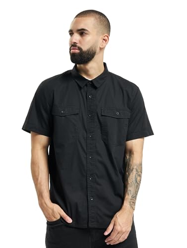 Brandit Men’s Roadstar Shirt – Black Casual Long Sleeve Military Style Shirt