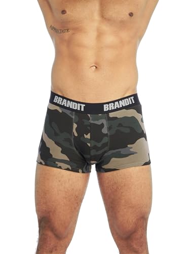 Brandit Boxer Shorts Logo 2 Pack Dark Camo