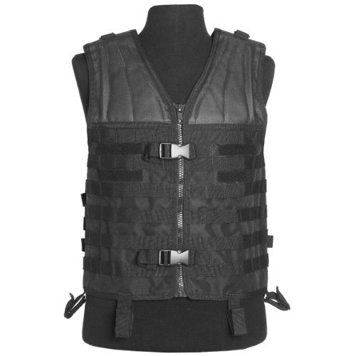 Mil-Tec MOLLE Carrier Vest Black Tactical Adjustable Lightweight