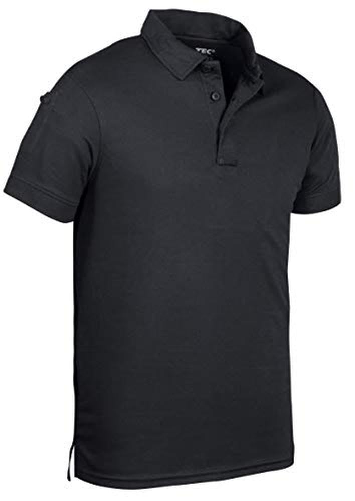 Black Tactical Polo Shirt – Quickdry Short Sleeve, Breathable Military Style