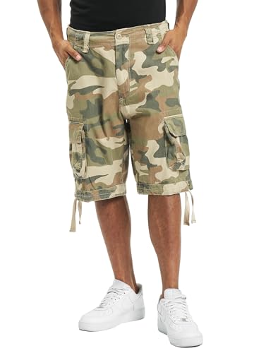 Brandit Men’s Urban Legend Shorts Light Woodland – Vintage Military Cargo Shorts XXL
