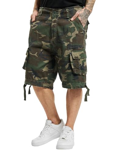Brandit Men’s Urban Legend Shorts Woodland – Vintage Military Cargo Shorts XXL