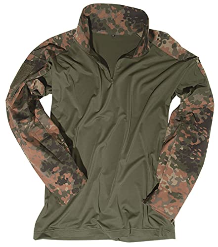 Mil-Tec Combat Shirt Flecktarn Camo Tactical Military Long Sleeve Top