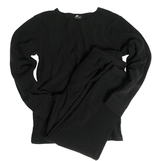 Mil-Tec Round Neck Fleece Thermal Underwear Set Black Men’s S