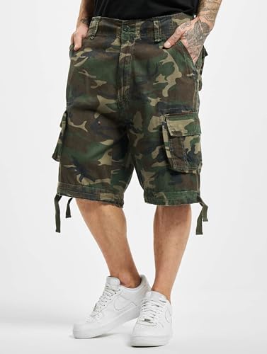 Brandit Men’s Urban Legend Shorts Woodland – Vintage Military Cargo Shorts XXL