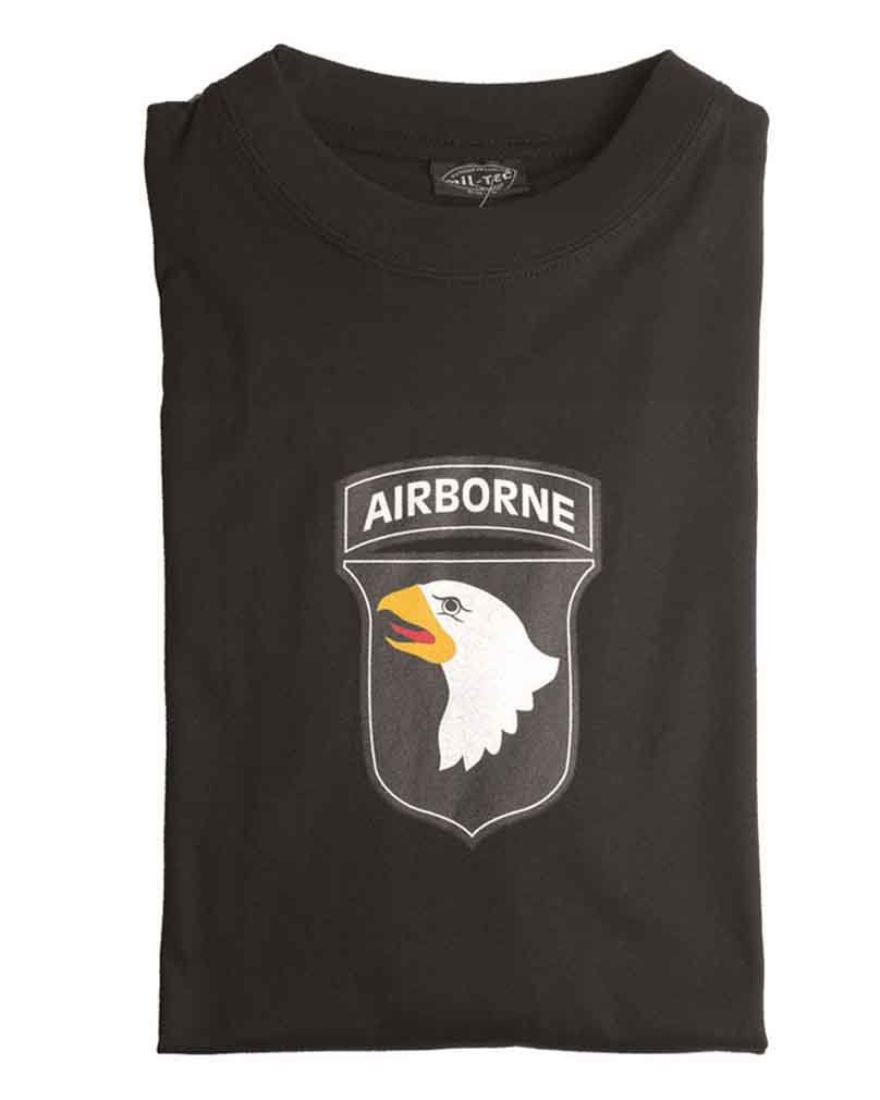 101st Airborne Divison T-Shirt - Black or Olive Green (Medium, Black)