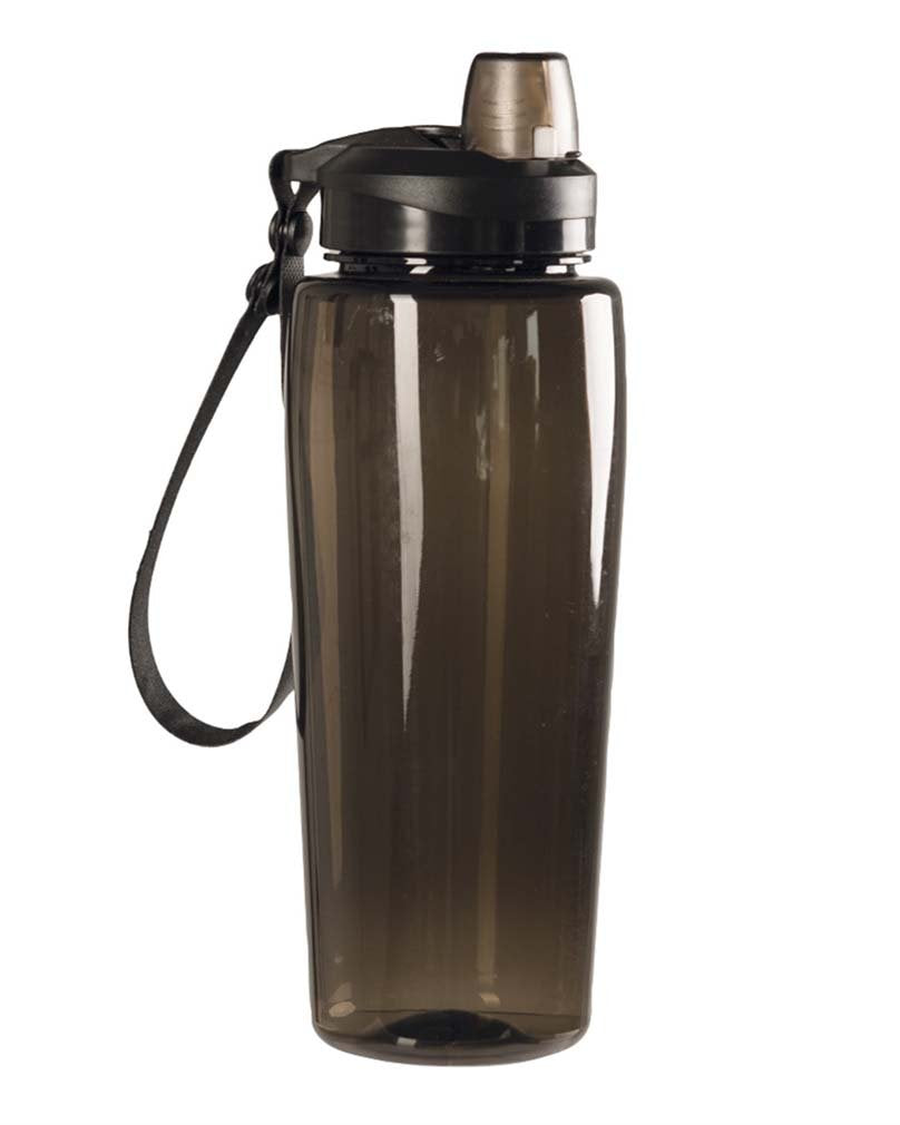 Mil-Tec Transparent Black Water Bottle 600ml – Durable Outdoor Bottle