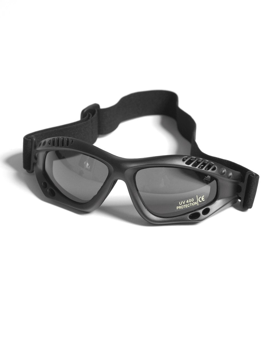 Mil-Tec Commando Air Pro Goggles – Tinted Black Tactical Airsoft Eyewear