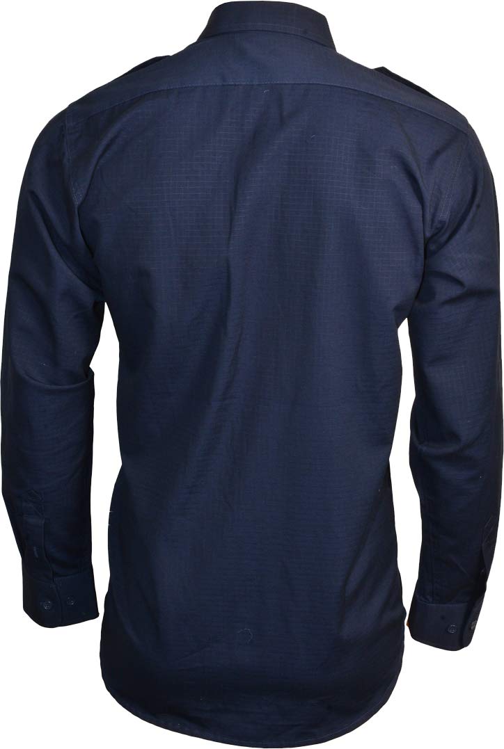 Mil-Tec Ripstop Shirt Navy Blue 100% Cotton Long Sleeve Tactical Field Top