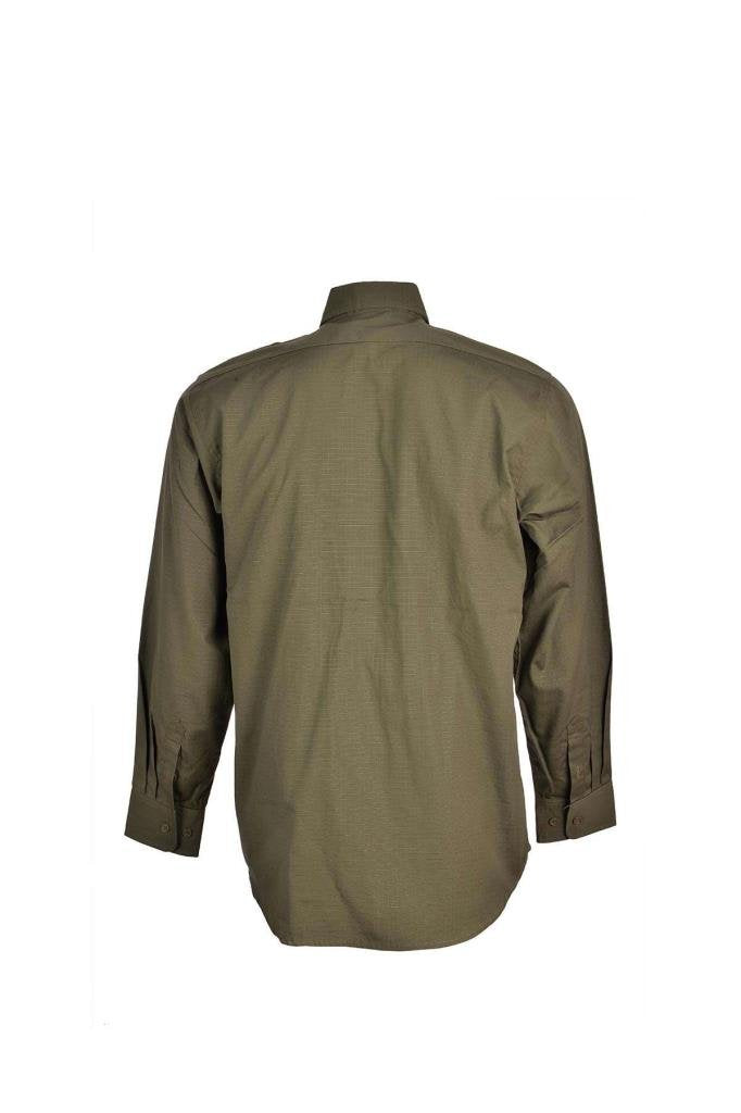 Mil-Tec Ripstop Shirt Olive Green 100% Cotton Long Sleeve Tactical Field Top
