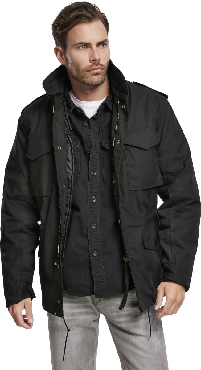 Brandit Men’s M-65 Classic Field Jacket – Military Outdoor Coat with Liner & Hood