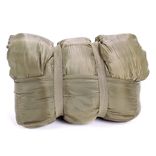 Mil-Tec Pilot Sleeping Bag Olive Drab – 4-Season Mummy Bag with Pillow